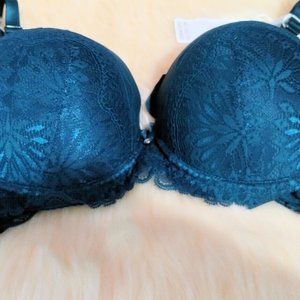 Lingerie Bra Room Women's Green/green Underwire Lace Bra 36D NWT